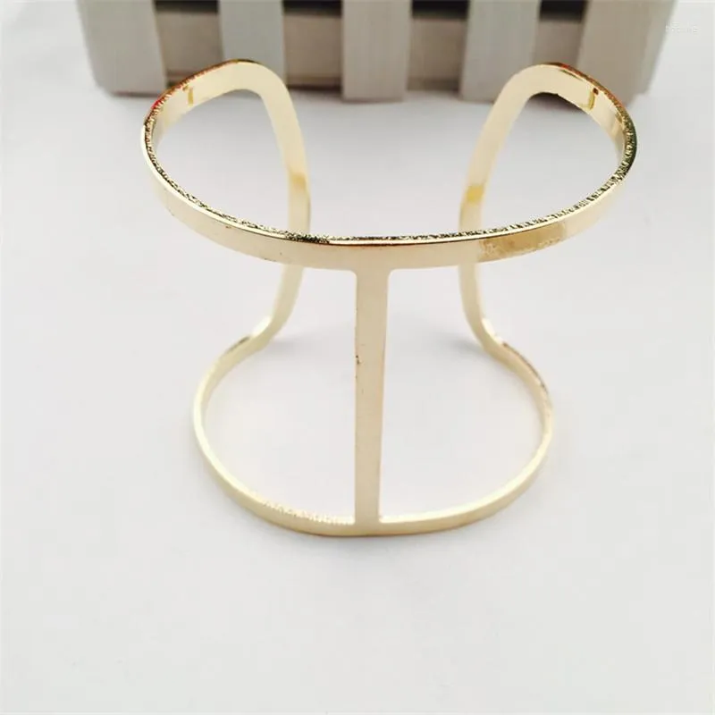 Bangle 1 pk boho eenvoudige vintage punk goud metaal kleur geometrische open eind manchet armband armband armlet vrouwen sieraden cadeau b36