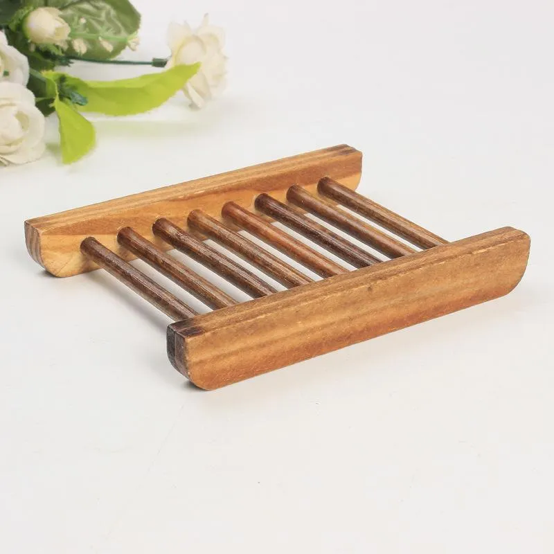 Top Wood Soap Dish Wooden Soap Tray Holder Soap Rack Plate Container for Bathroom Free Shipping