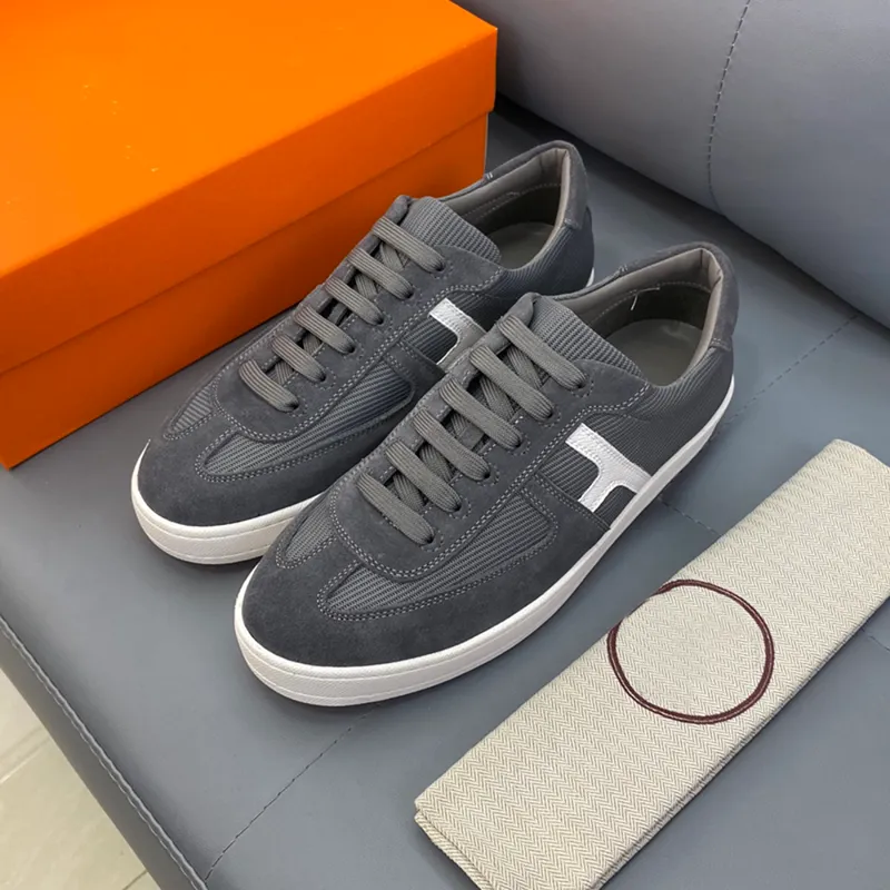 Modeontwerp mannen vertrekken schoenen dikke bodems lopende sneakers Italië klassieke elastische band lage tops kalfslip niet-slip ademende casual tennisschoenen doos eu 38-45