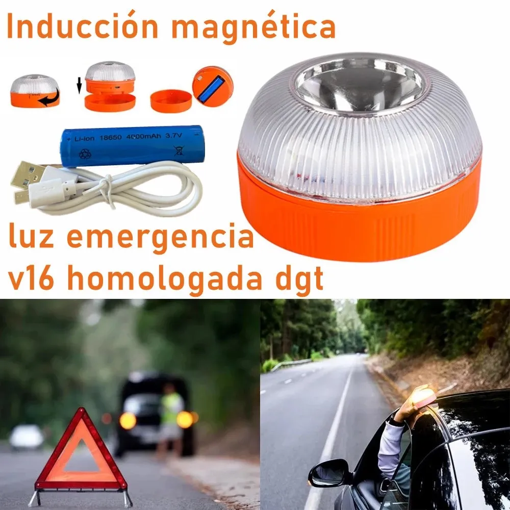 Éclairage Rechargeable Led Voiture Lampe De Secours V16 Lampe De Poche  Induction Magnétique Lumière Stroboscopique Accident De La Route Lampe  Balise Accessoire De Sécurité Du 8,3 €