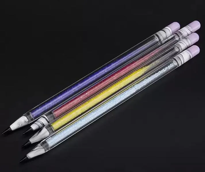 Glaspennor dabber med färgglada roving glas sandolja vax dabb verktyg färgglada tjocka pyrex glas vattenrör