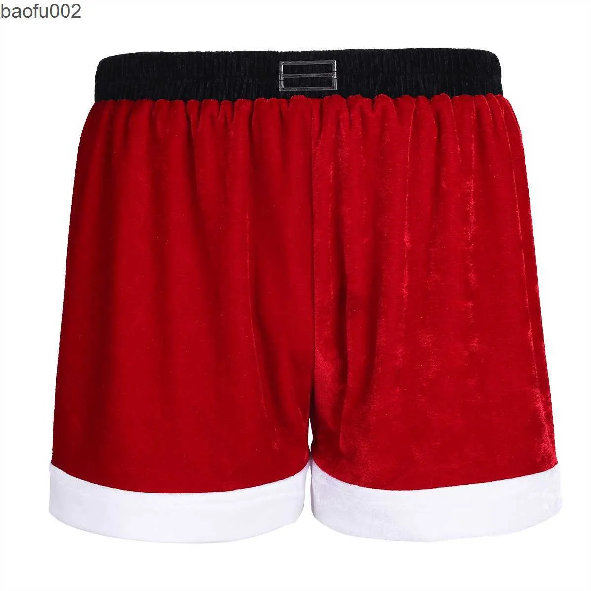 Pantalones cortos para hombre Pantalones cortos de fiesta de club nocturno de Navidad para hombre Pantalones cortos de bóxer con cintura elástica Espectáculo de rendimiento Año nuevo Clubwear Comes Trunks W0327