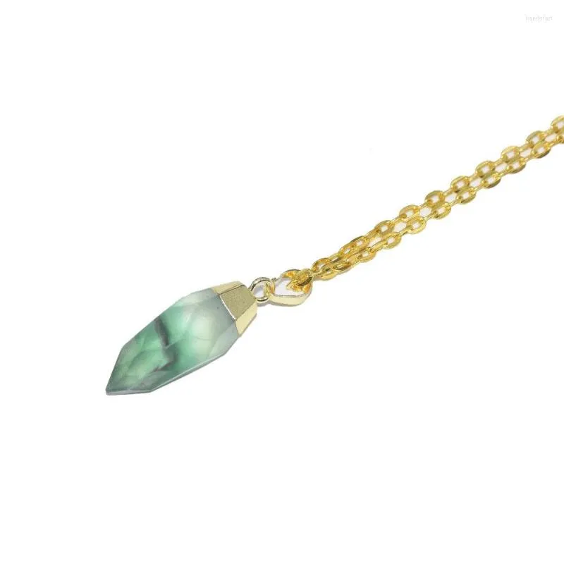 Pendant Necklaces Natural Fluorite Quartz Necklace Femme 2023 Diy Jewelry Handmade Green Gem Stone Chain Gifts For Women