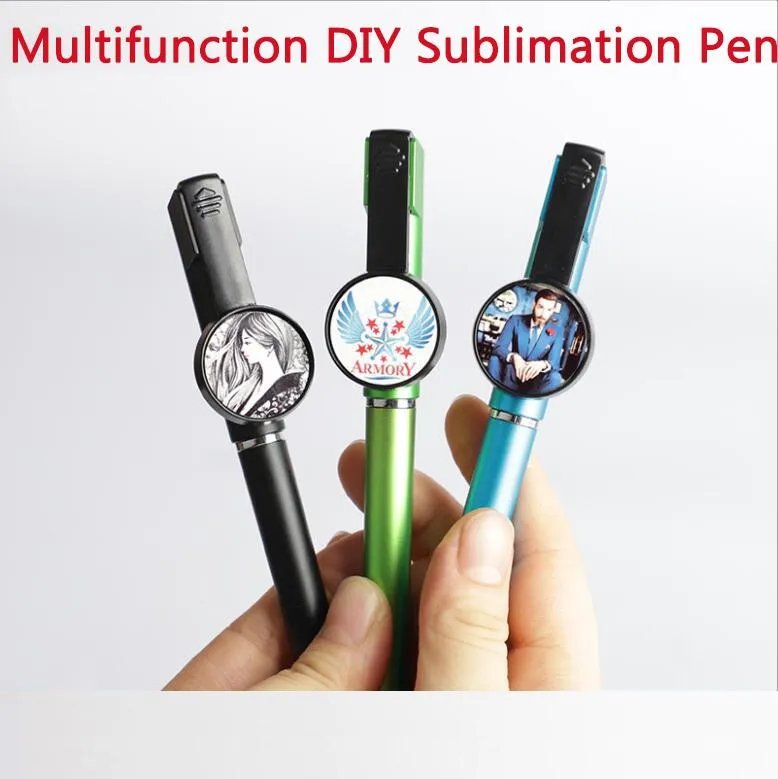 Stylo Gel de Sublimation 3 en 1 stylet à écran tactile personnalisé stylos à bille bricolage vierges avec support pour téléphone portable