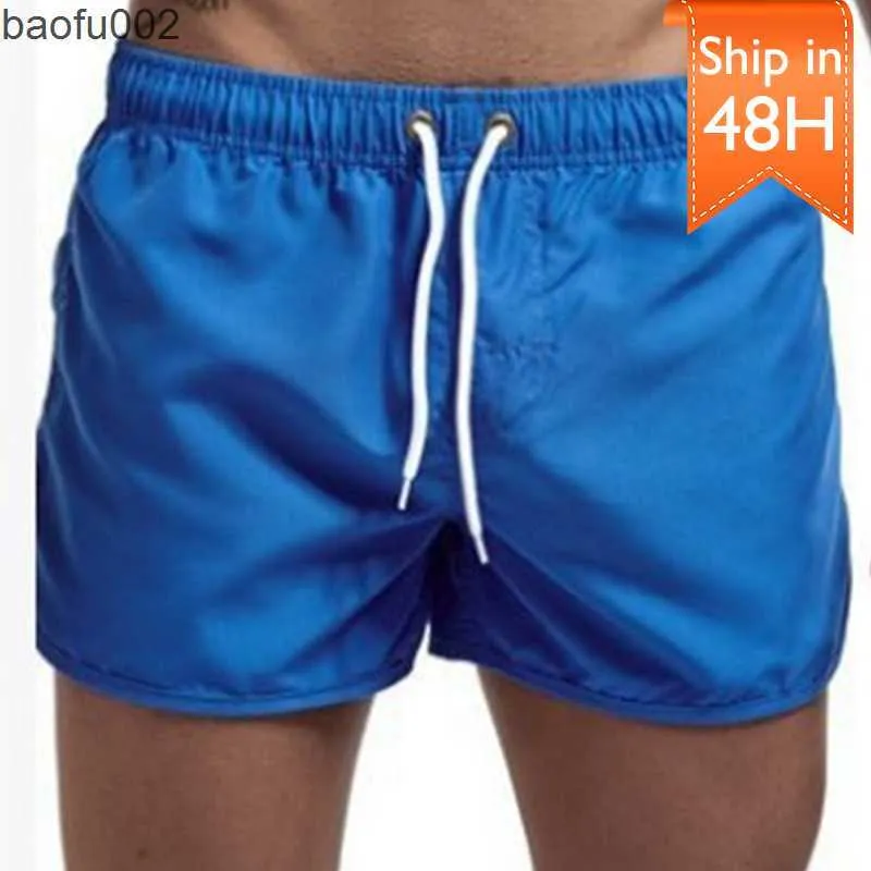 Men's Shorts Summer Men'S Swimwear Shorts Brand Beachwear Sexy Swim Trunks Men Swimsuit Low Waist Breathable Beach Wear Surf W0327