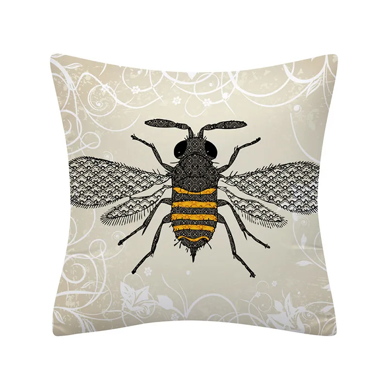 Bee Pillow Cover American Country Home Decorative Back Cushion Cover Sofa Cushion Cover Car Cushion Cover Pillow Case