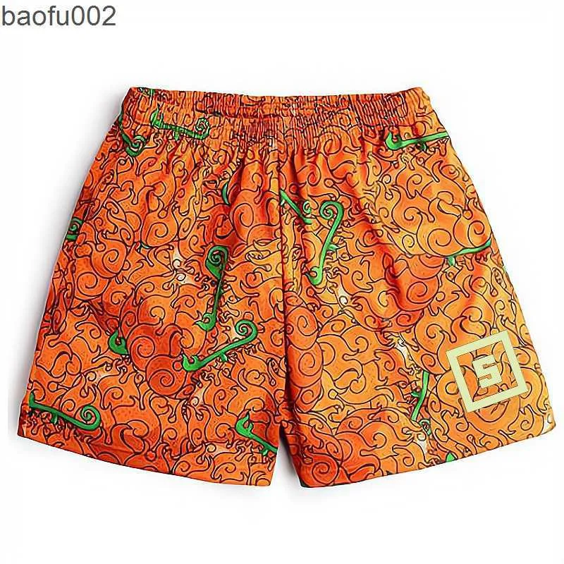 Shorts masculinos curtos de anime Manga de frutas do diabo