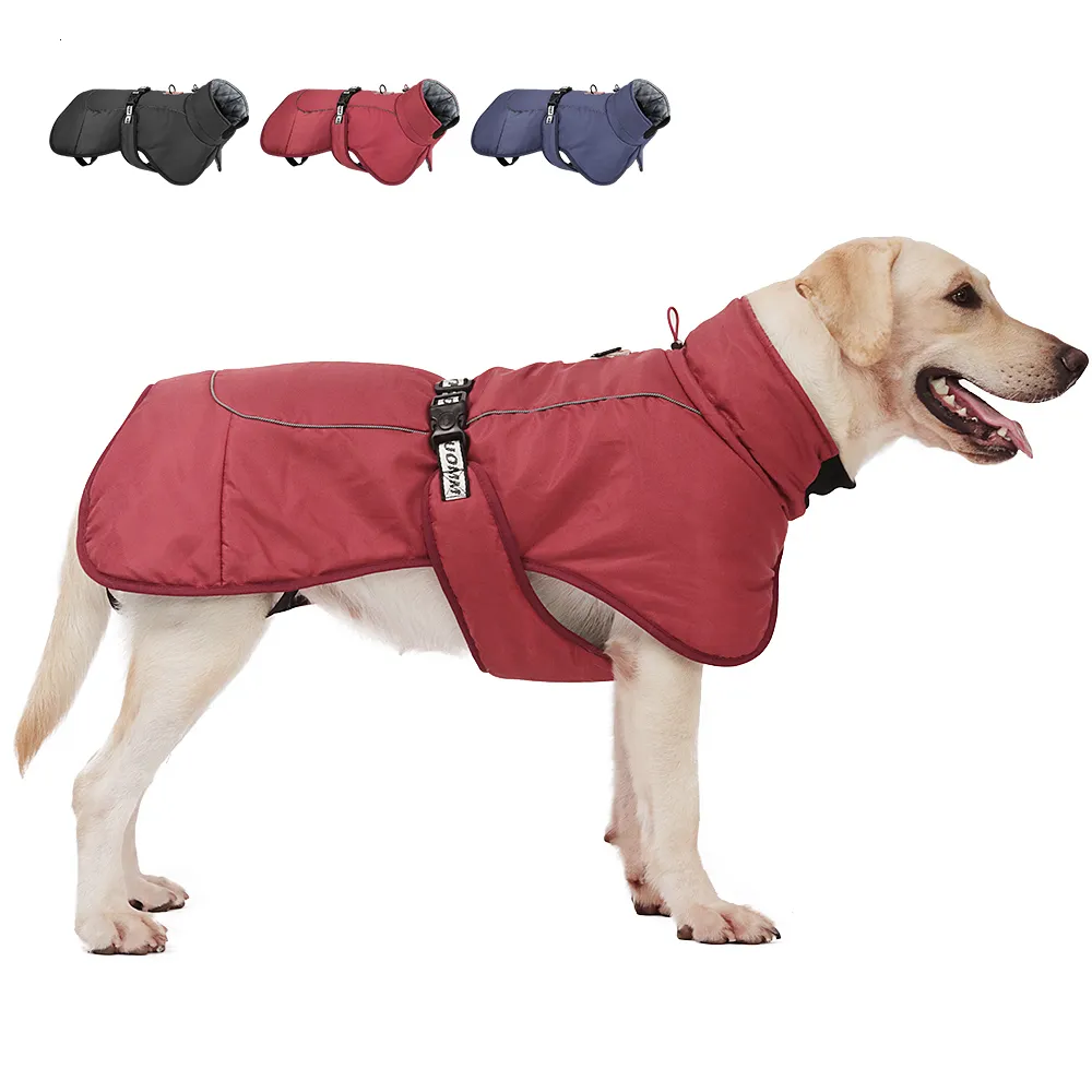 Hundebekleidung Super warme Hundejacke Mantel Dicke Hundekleidung Reflektierende Haustierkleidung Outfit mit hohem Kragen für mittelgroße große Hunde Windhund 230327