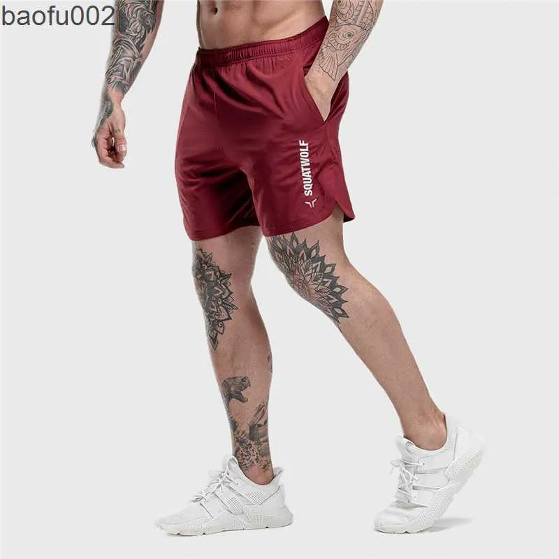 Shorts masculinos shorts 2021 joggers calças de moletom casual secagem rápida no verão preto praia de praia curta w0327