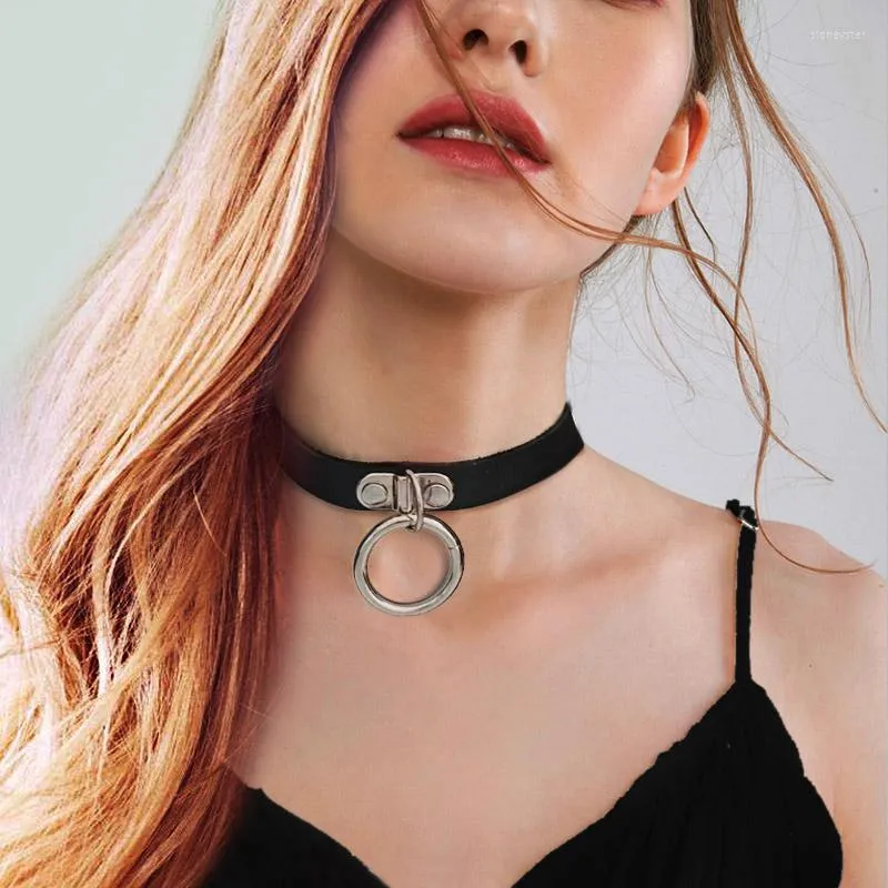 Choker Sexig krage begränsningar hals mode hänge halsband punk gotisk pu läder hip hop smycken x630