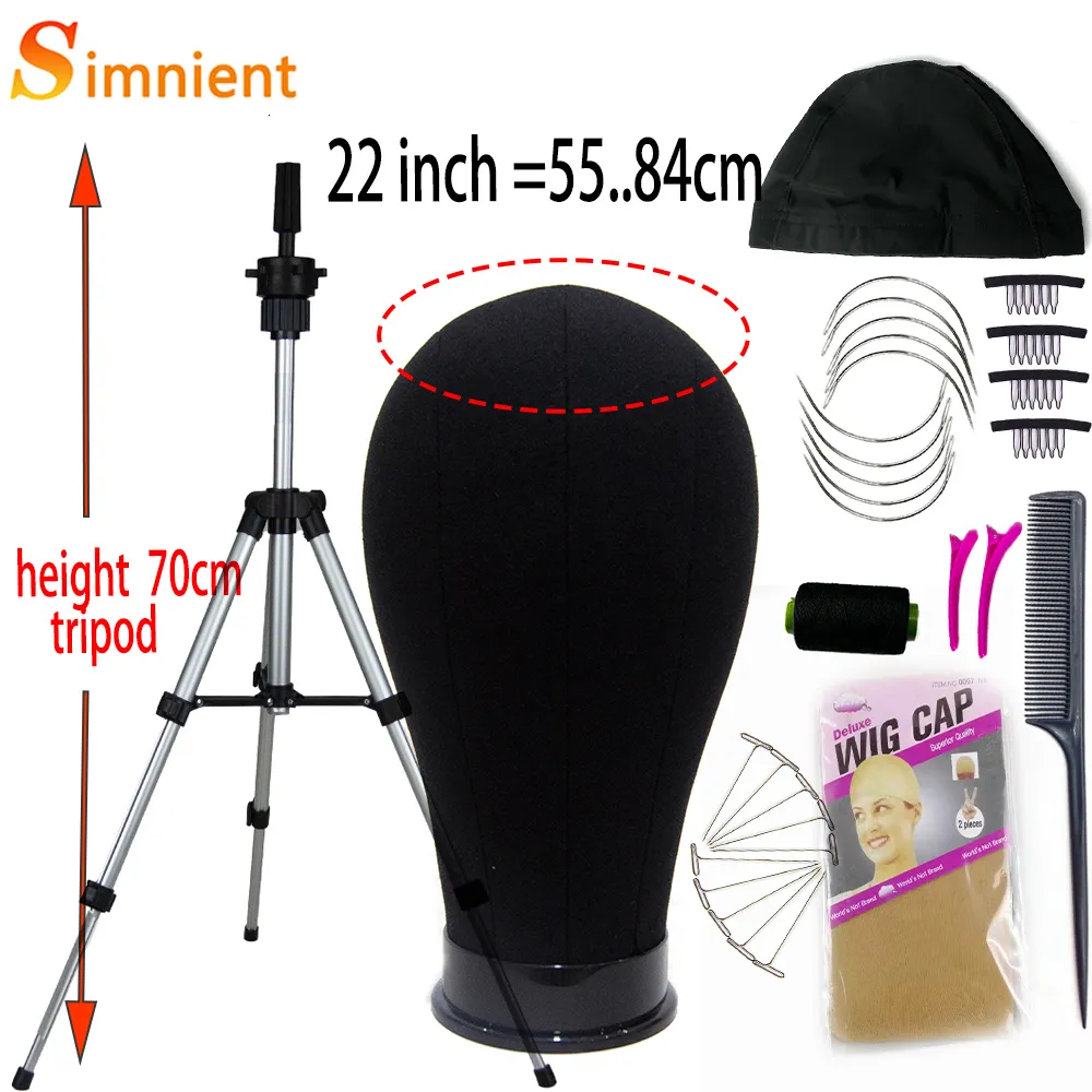 Simnient Bald Mannequin Training Canvas Block Head With Stand
