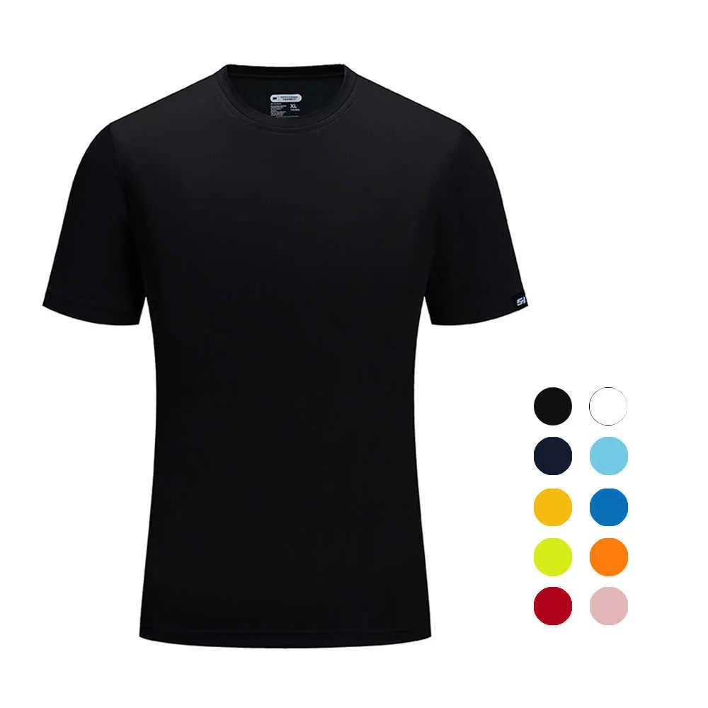 DIY T-Shirt SANHENG Men Summer Casual Outdoor Sports Plus Size Sport Fast-Dry Breathable Tops Y2303