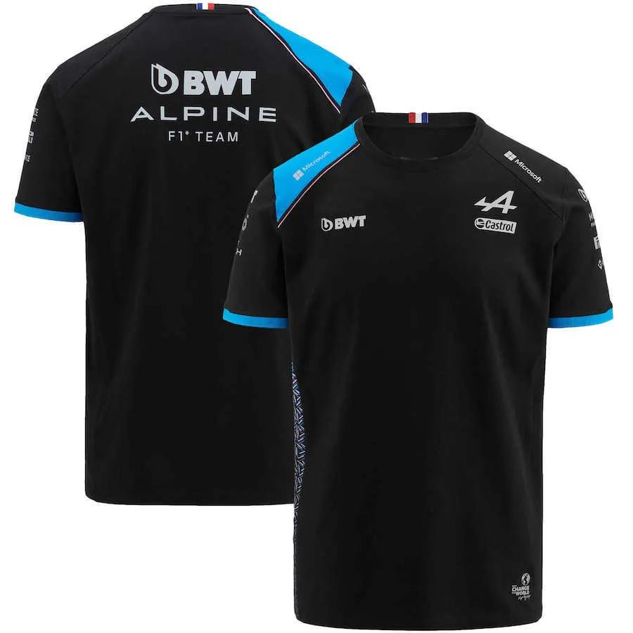 DIY T-shirt 2023 Nowy sezon Formuła 1 Alpine F1 Racing Team Men T-shirt Kobiety na świeżym powietrzu sportowe dziecięce ubrania ubrania Y2303