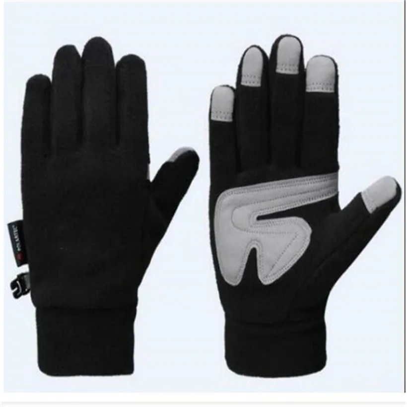 Gants en polaire avec lettres Design tendance Gant d'hiver A Mitaines chaudes coupe-vent Hommes Femmes Telefinger Gants à écran tactile Outdoor Riding Fleece Gant Accessoires de mode