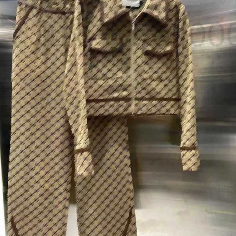 Kvinnors tvåbitar Pants Designer Brand Women Jacket Byxor Ställ in ny stil Classic Alphabet Jacquard Fashion Suit Högkvalitativa kvinnors kläder RNQM