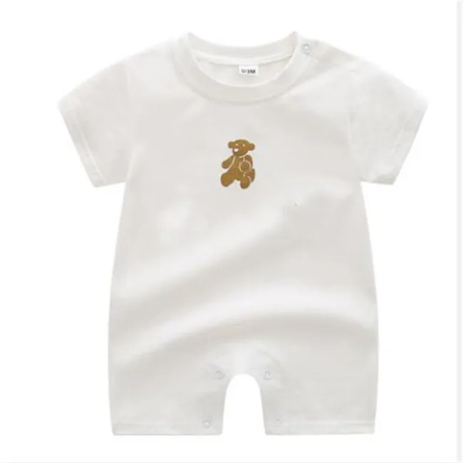 Barnkläder set designer Rompers Baby Boy Girl Summer Top Quality kortärmad långärmad lyx 100% bomullskläder 1-2 år gamla nyfödda jumpsuits