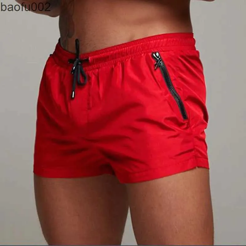 Heren shorts Red Running Sport Shorts Men Snel droge zomer fitness korte broek bodybuilding sportschool shorts mannen training jogging compression shorts w0327