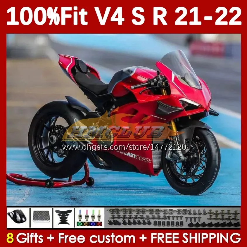 Carénages de moto pour DUCATI Street Fighter Panigale V4S V4R V 4 V4 S R 2018-2022 Corps 167No.41 V-4S V-4R V4-S V4-R 21 22 2021 2022 Moulage par injection Carrosserie rouge usine