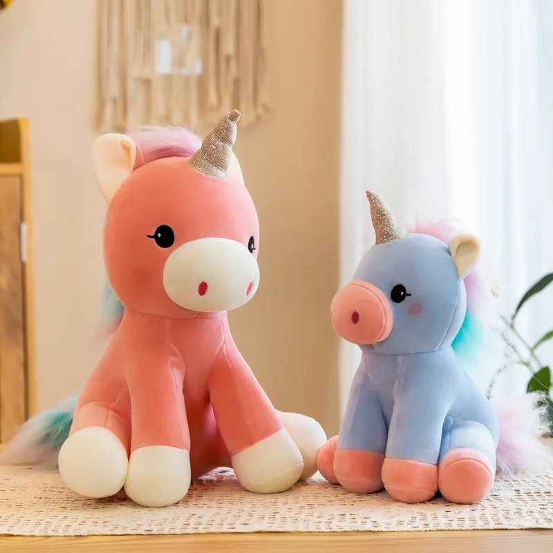 3 Cute Anime Stuffed Plush Toys Animal Unicorn Doll Pillow Series Creative Children's Birthday Gift Happy Party Home Decorations 23cm