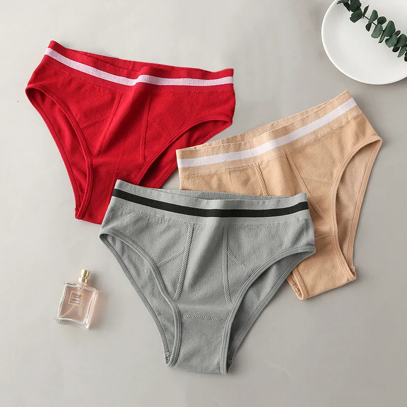 Women's Panties 2Pcs High-Rise Panties For Woman Seamless Sport Briefs Women's Underwear Female Panties Underpants Ladies Intimates BANNIROU 230327