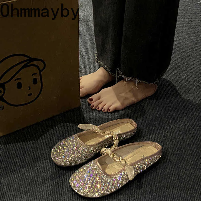 2023 Summer Shiny Ownestones Женщины Slipper Fashion Slip на женских мулах. Обувь Случайная сандал -туфли на открытом воздухе на открытом воздухе 230327