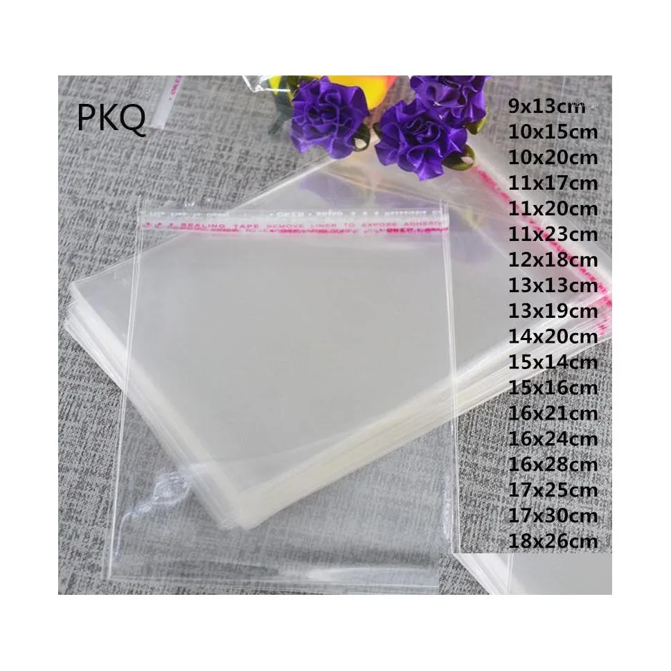 Geschenkomschakeling 500 pcs Aankomst Plastic zak Duidelijke zelfklevende afdichting Sieraden Pakken Hersluitbare cellofaan Poly Opp Bags1 Drop Delivery DHQXT