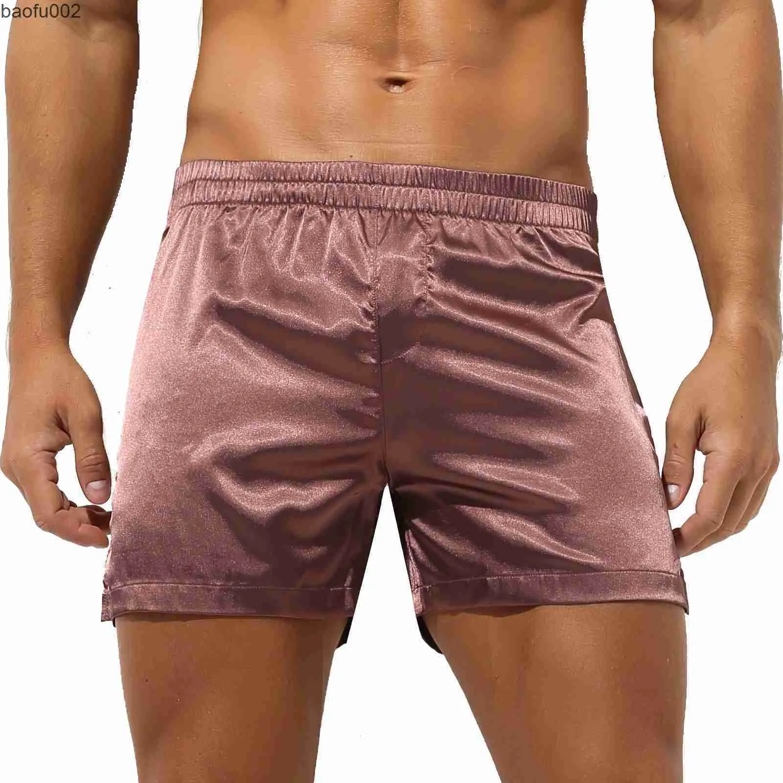 Men's Shorts Mens Silk Stain Casual Shorts Pajama Shorts Sleepwear Breathable Homewear Robes Shorts Comfort Homewear Short Underwear Sleeping W0327