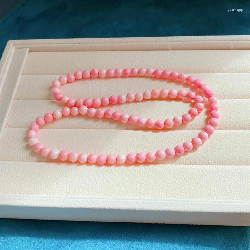 Bracelets de charme Minchas de concha natural rosa Breads de três camadas para mulheres Meditação Oração de oração Buddhism colar Jóias de festa da cadeia