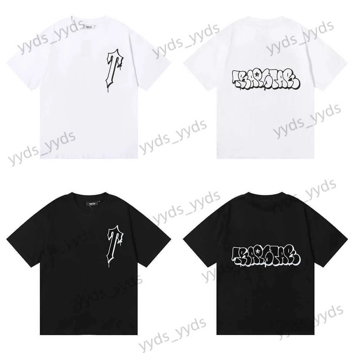 Mäns T-shirts Summer NICHE TRAPSTAR Oregelbundet brevtryck Hög kvalitet Lös kortärmad T-shirt för män och kvinnor T230327