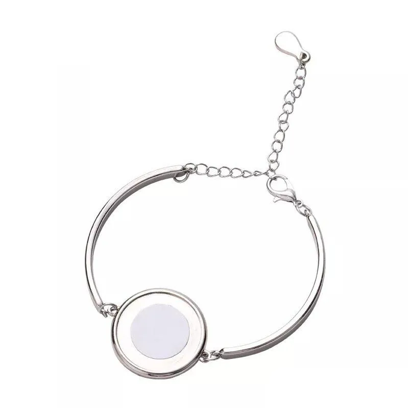 Wholesale Round Charm Sublimation Bracelet Blanks For DIY Jewelry Making Fashionable Womens