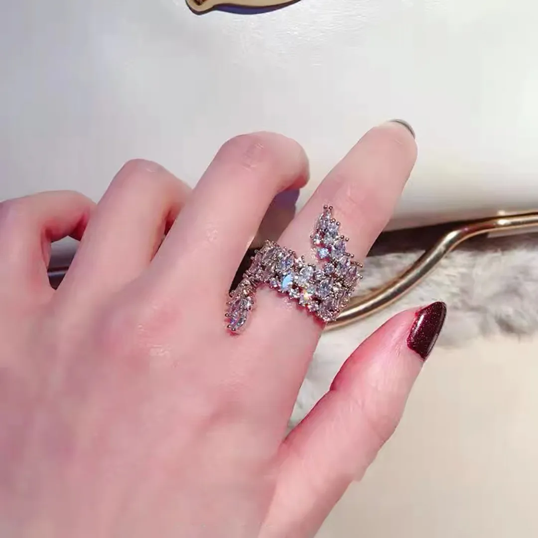 Anillo de dedo hecho a mano AAAAA circón oro blanco relleno anillos de boda para mujer promesa nupcial compromiso joyería regalo de cumpleaños