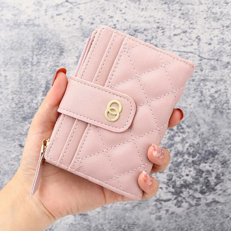 Wallets Women's Wallet Zipper Hasp cute wallet Student Small PU Wallet Coin Purse Fashion Women Card Holder Lovely Money Bag G230327