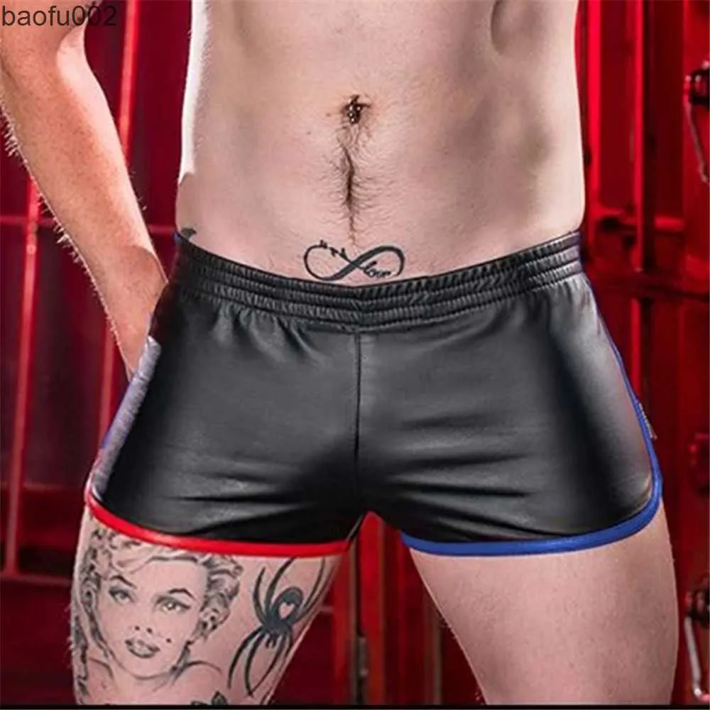 Herren-Shorts, 2022, neue sexy Shorts für Herren, Pu-Leder-Shorts, schwarze Leder-Shorts, modische lässige Lauf-Bestseller-Männer-Spaß-Shorts W0327