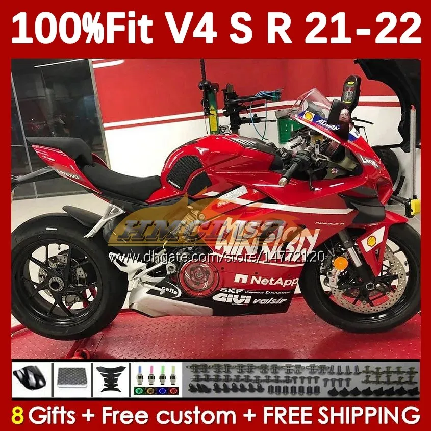 ドゥカティストリートファイターパニガールv 4 V4 S R V4S V4R 2018-2022ボディワーク167NO.20 V4-R 21 22 V-4S V-4R 2021 2022インジェクション成形ボディボディーワーク167NO.20 V4-S V4Rのオートバイレッドストックフェアリング