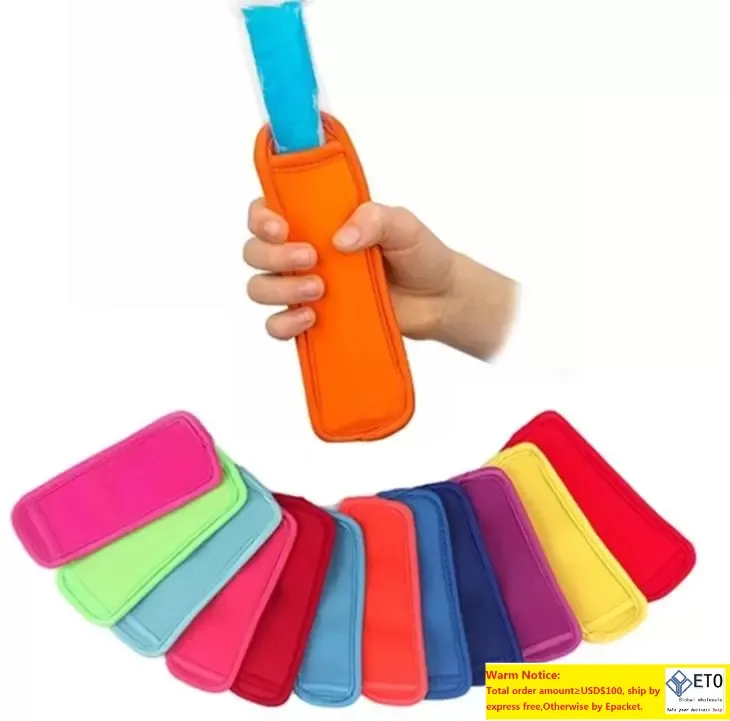 Popsicle Holders Tool Pop Ice Sleeves Freezer Neoprene Waterproof Popsicles Sleeve For Kid Summer Kitchen