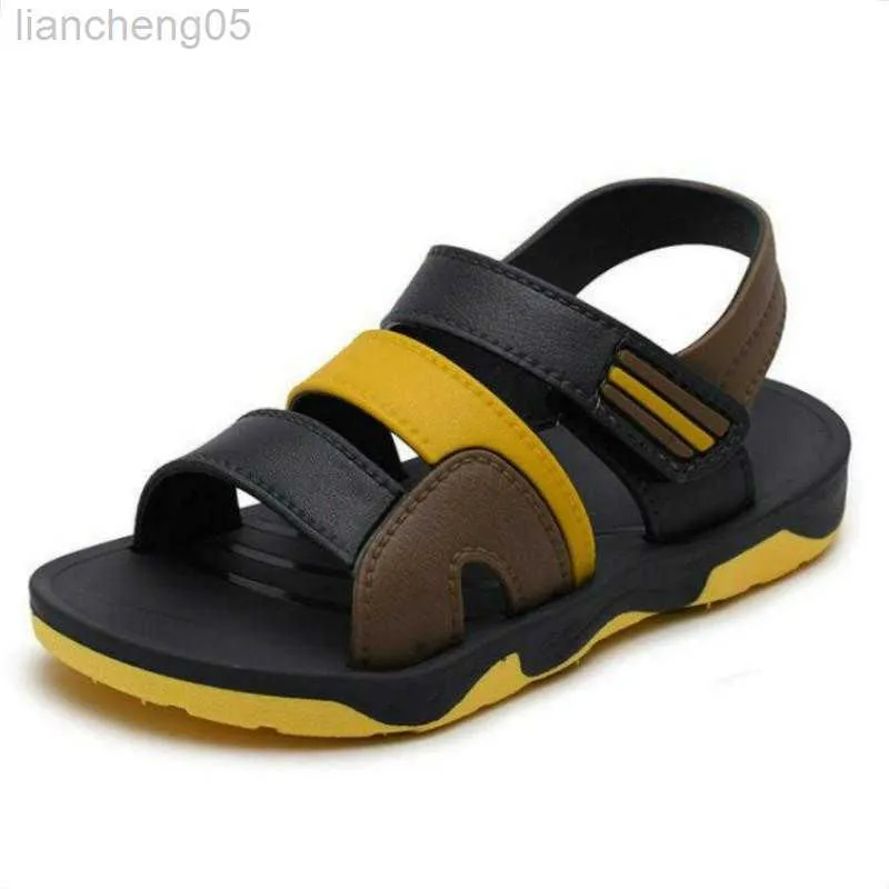 샌들 2019 New Boys Sandals for Children Beach Shoes 여름 혼합 컬러 비 슬립 패션 어린이 스포츠 캐주얼 덴트 가죽 샌들 W0327