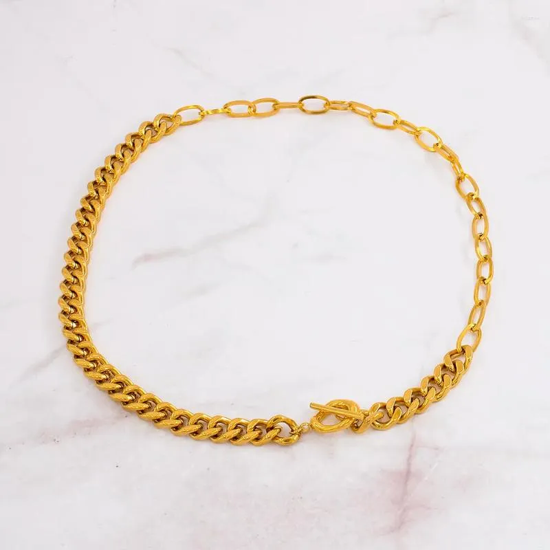 Chaînes plus épaisses chaîne cubaine en acier inoxydable collier hommes femmes lien tour de cou mode minimaliste hip rue collier bijoux YS 371