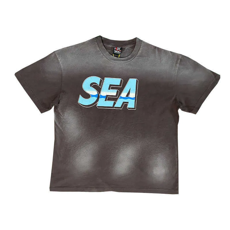 Designer Fashion T Shirt Saint Michael Kimura Takaya Wind And Sea Wave Short Sleeve Washed Old Vintage Summer Tee
