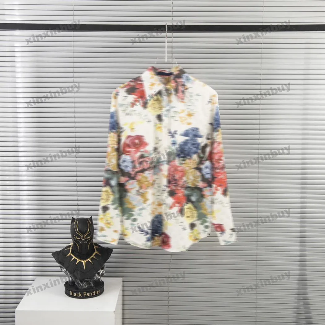Xinxinbuy Men Designer Tee T Shirt 23ss Flowers Rośliny Drukuj bawełniany rękaw