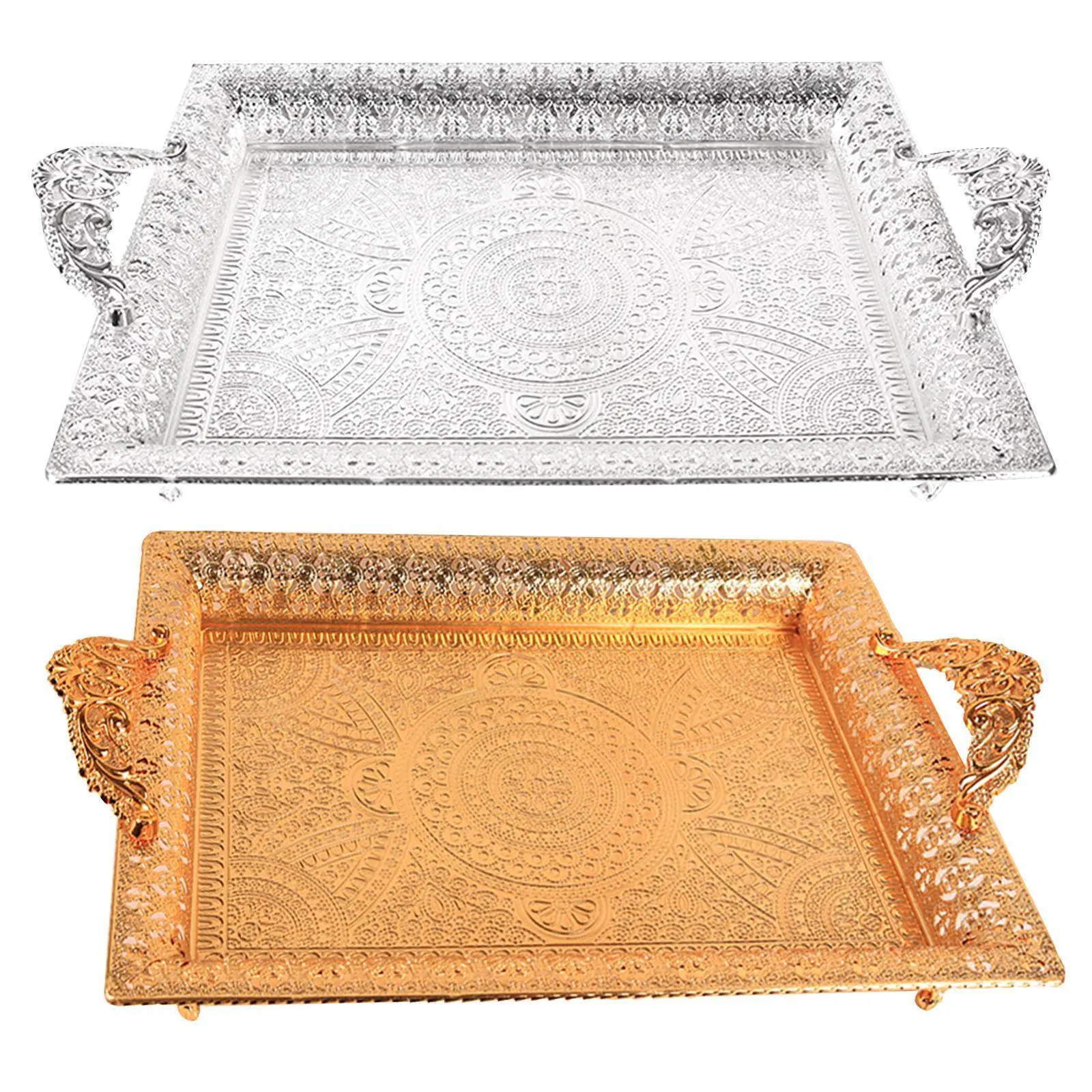 Multifunctional Serving Tray, Fruit Plate Dishes Platter Vanity Tray Decorative Tray Jewelry Tray for Dressing Room Office Decor