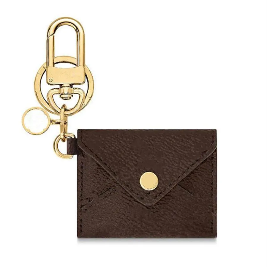 Designer Keychain Purse Pendant Car Chain Charm Brown Flower Mini Bag Trinket Gifts Accessories no box260N
