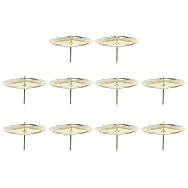 Candle Holders 10 Pcs Support Metal Holder Iron Stand Serving Tray Round Set DIY Pillar Plate