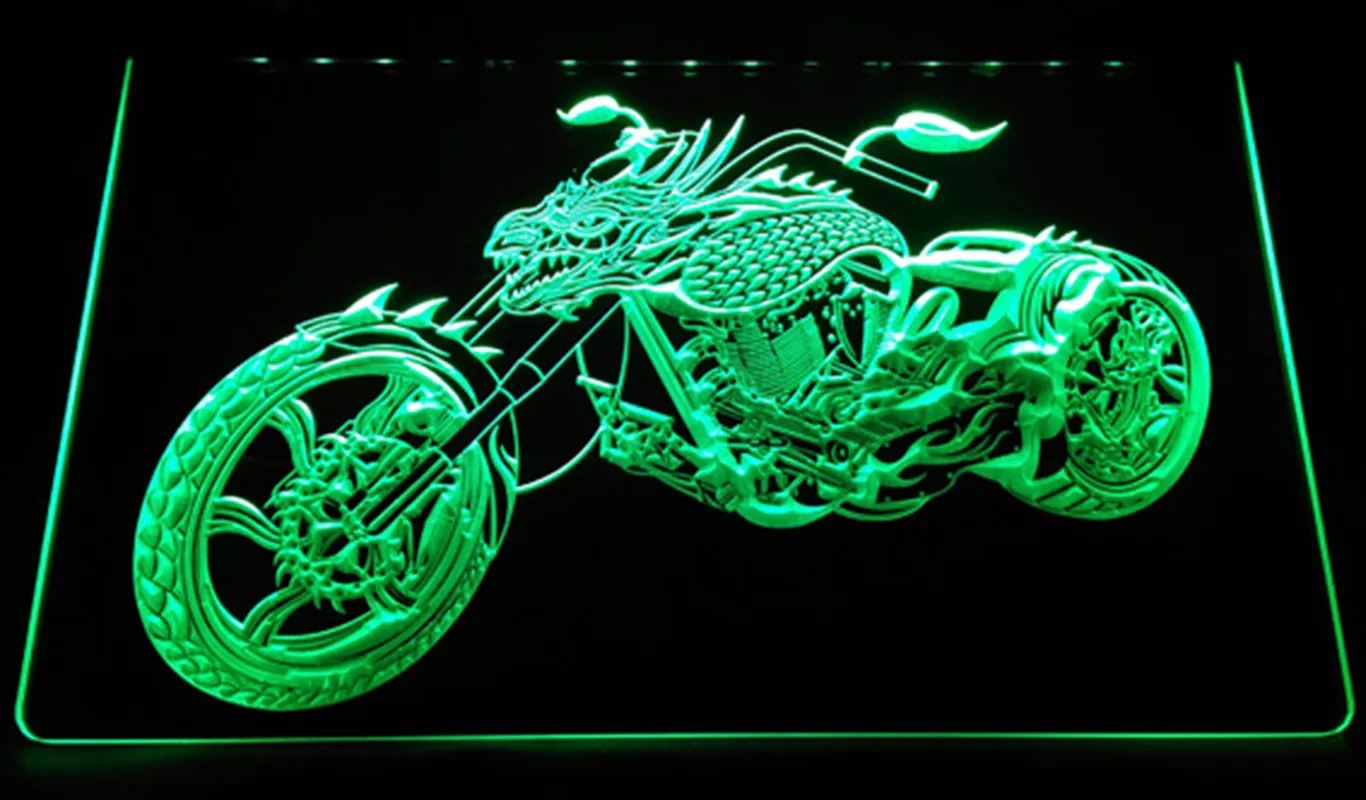 LS2367 LED Strip Lights Sign Ejderha Motosiklet Satış Hizmetleri 3D Gravür Ücretsiz Tasarım Toptan Perakende