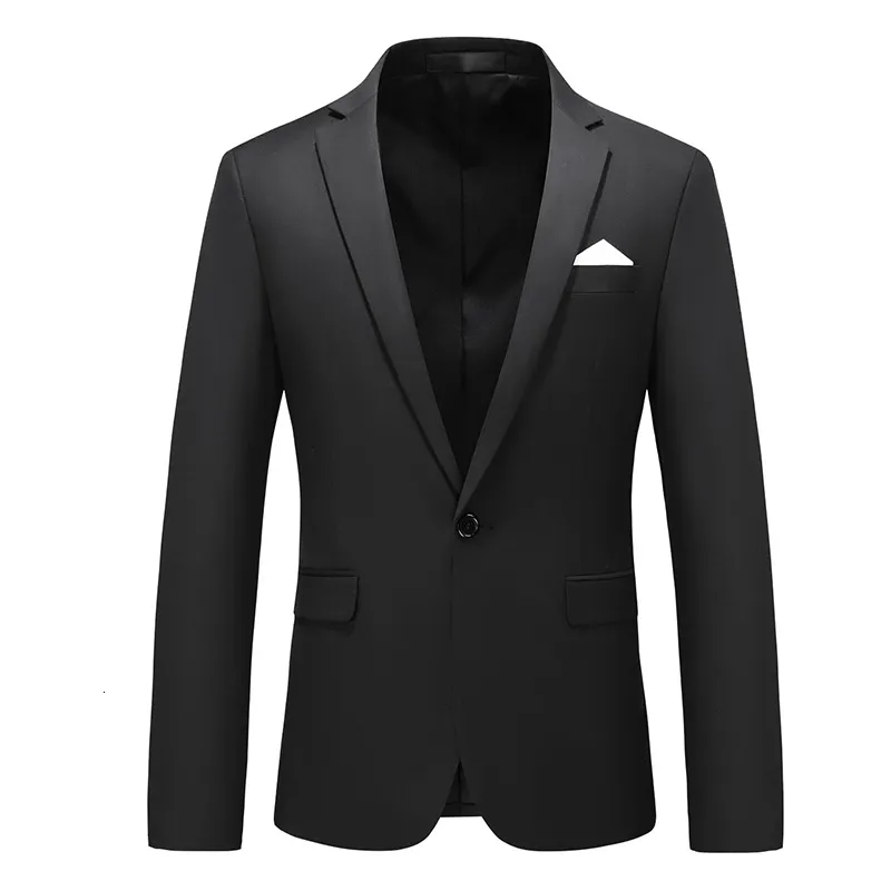 Herrdräkter blazers män blazer rockar avslappnad affär blazer jacka mode mens formella bröllop blazers plus storlek m-6xl solid vit svart 230328