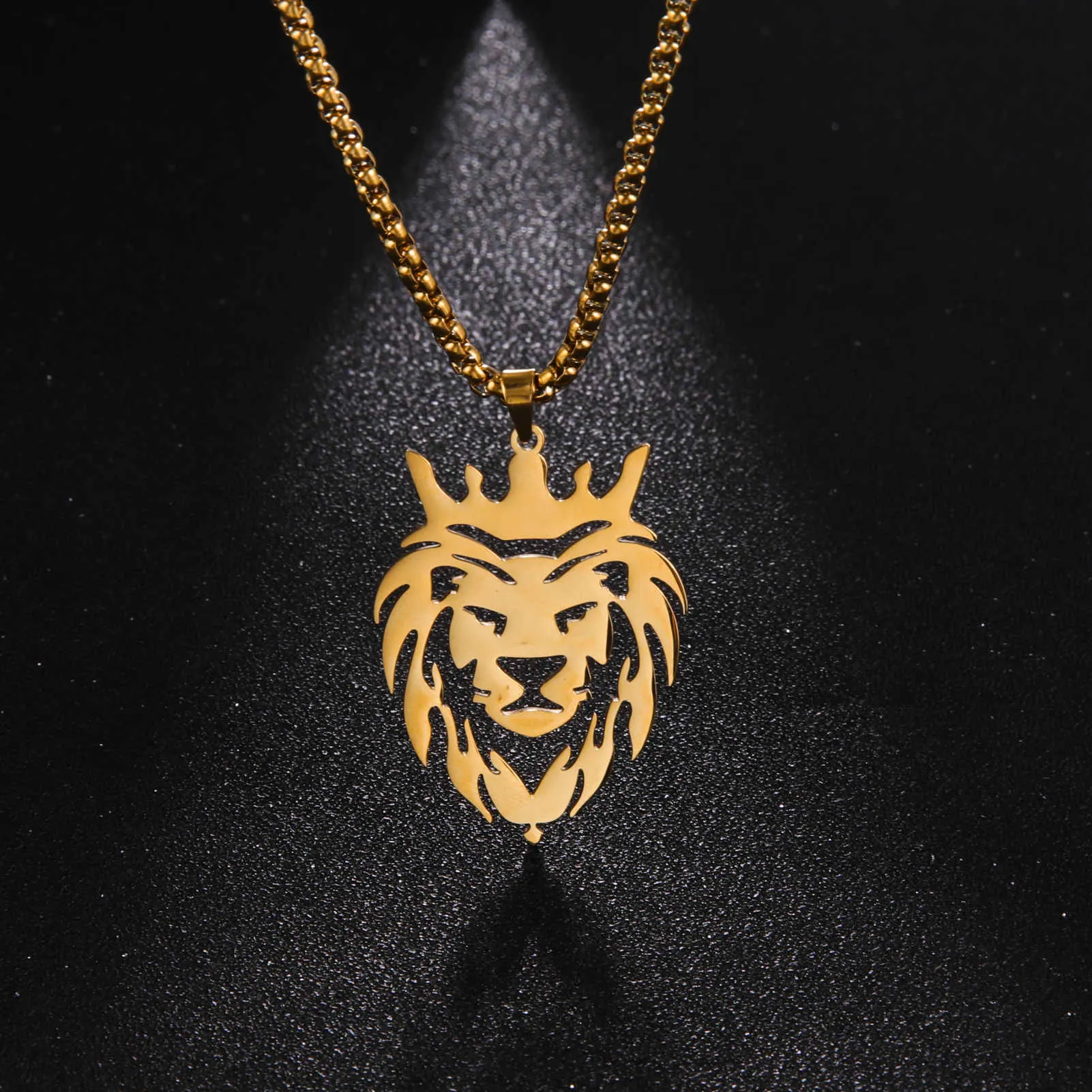 Funky Design Lion Face with Diamond Gold Plated Pendant for Men - Style  A141 – Soni Fashion®