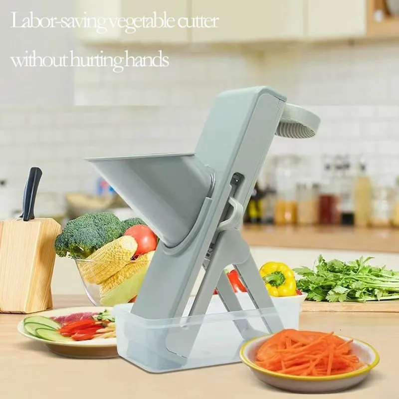 Fruktgrönsaksverktyg Spädbarn Shining Kitchen Multifunktionell Vegetabilisk Chopper Fruktskivor Morot Potatis Manual Shredder Kitchen Accessoriestools 230328