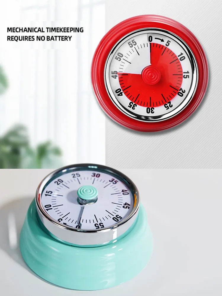 60 Minutes Mechanical Timer Kitchen Baking Cooking Reminder Loud Alarm Clock