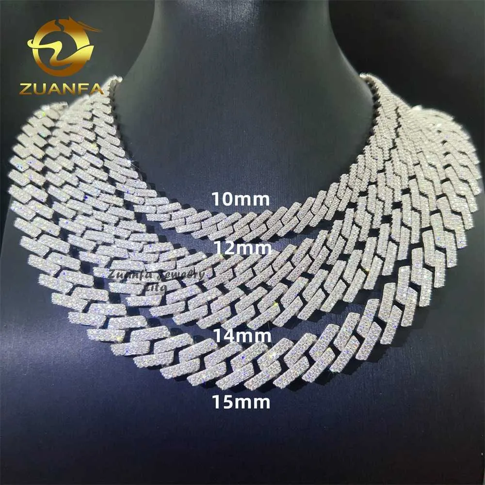 Hot Selling 925 Sterling Silver Hip Hop 10mm 12mm 14mm 15mm Iced