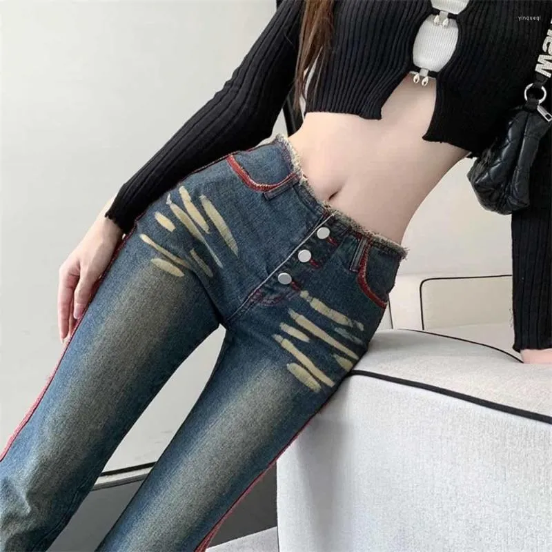 Rosegal Women 3d Jeans Lace-up Printed Flare Pants Y2k Elastic Slim High  Waist Sexy Pull On Pant Streetwear Bell Bottom Trousers - Pants & Capris -  AliExpress