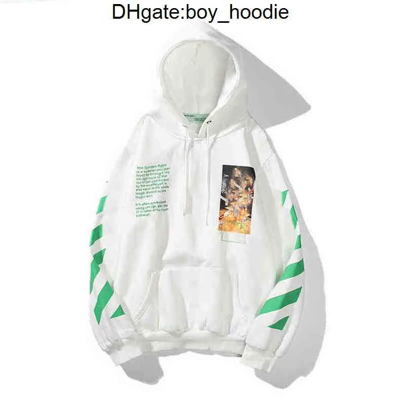 Löst herrar klassiska vita tröjor högkvalitativa modemärke hoodie designers lyxiga pullover bakre oljefärg pil x män kvinnor t shirt hoodies toppar jackor 95pn